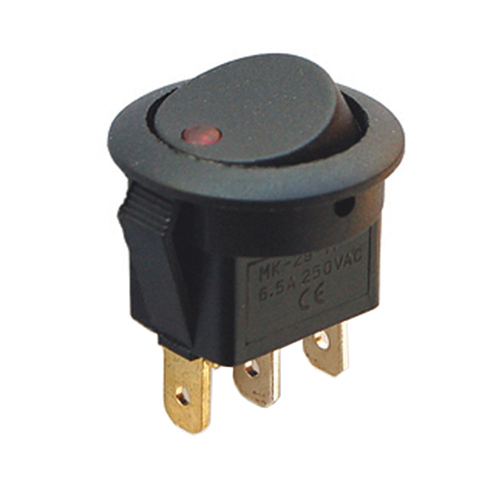 IC-132 YUVARLAK NOKTA IŞIKLI ON-OFF 3 PIN 220 VOLT ANAHTAR (5271)