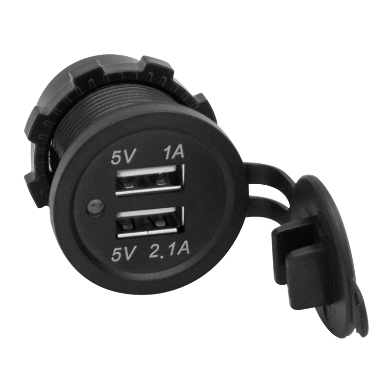 IC-266C PANO TİPİ USB 8-32V GİRİŞ 5V 1A / 5V 2.1A ÇIKIŞ KULAKSIZ 30MM USB (5271)
