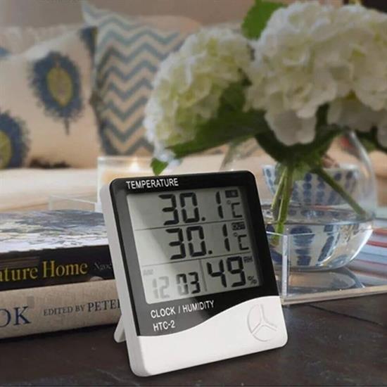 İç ve Dış Ortam Sıcaklığını Ölçebilen LCD Ekran Saat Göstergeli Alarmlı Nem Ölçer Termometre (5271)