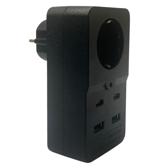 Isıya Dayanıklı Termal Akım Korumalı 1 Priz Girişli 2 USB Girişli 2 TYPE-C Girişli Pirz (5271)