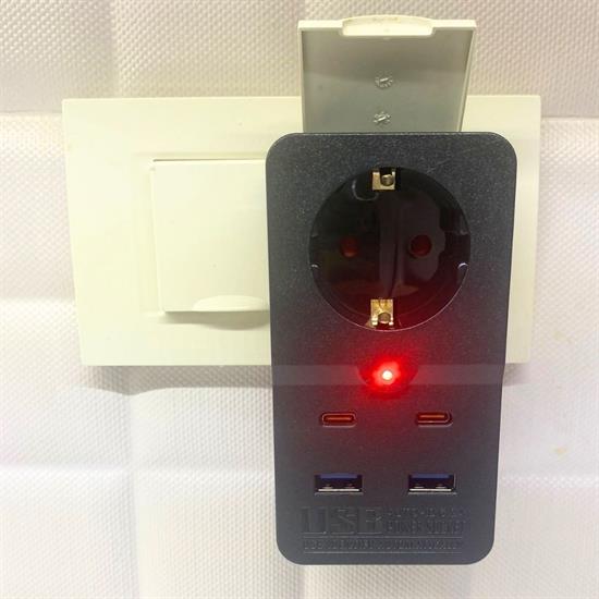 Isıya Dayanıklı Termal Akım Korumalı 1 Priz Girişli 2 USB Girişli 2 TYPE-C Girişli Pirz (5271)