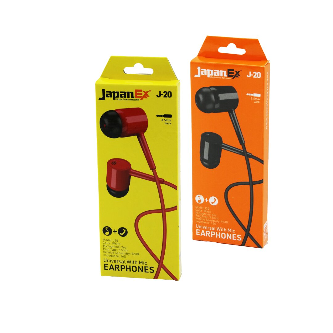 JAPANEX  J-20   KULAK İÇİ   MİKROFONLU  STEREO KULAKLIK KABLOLU= 1MT  AUX GİRİŞ (5271)
