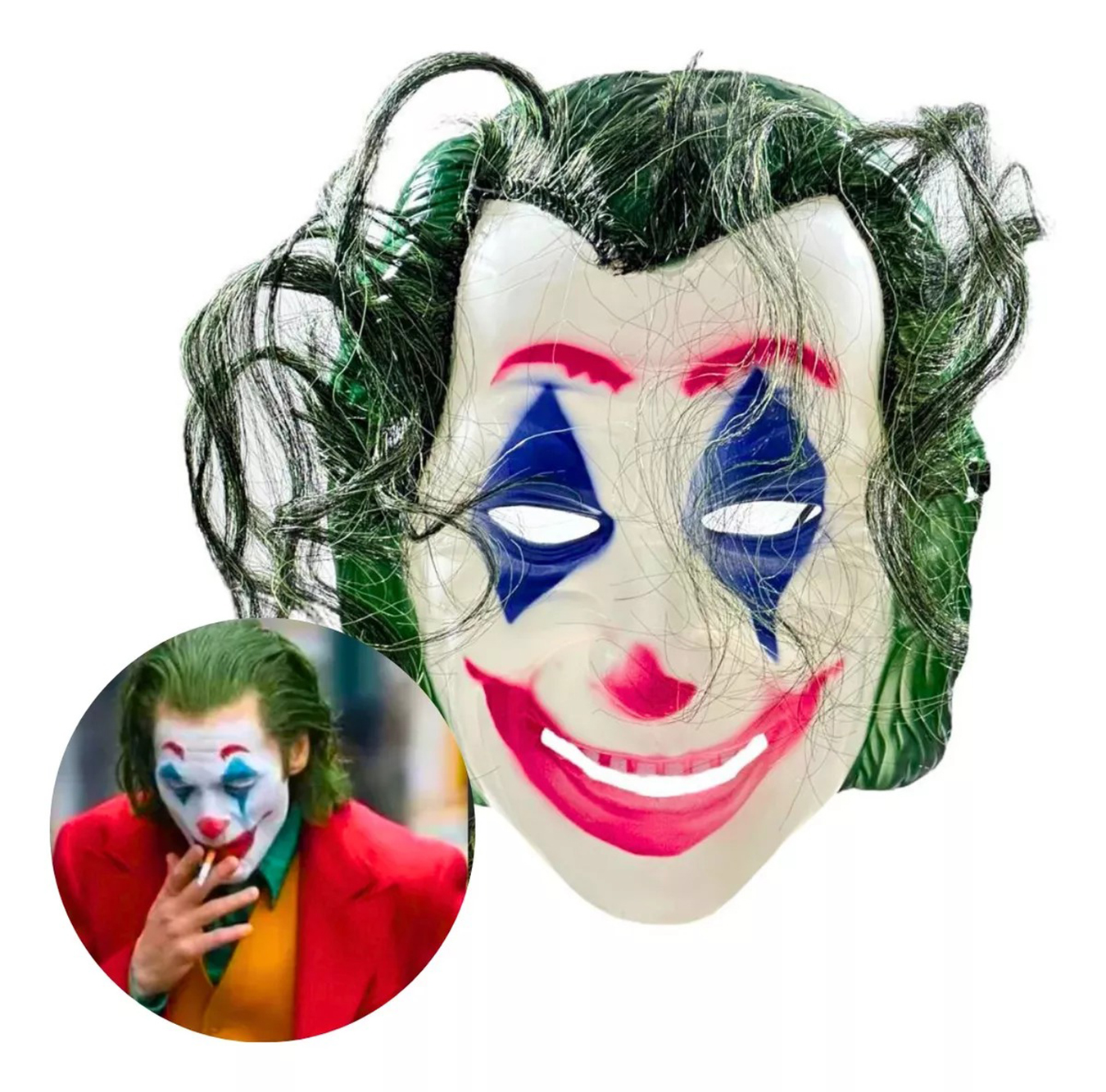 Joaquin Phoenix Joker Maskesi Yeşil Saçlı (5271) Joaquin Phoenix Joker Maskesi Yeşil Saçlı (5271)