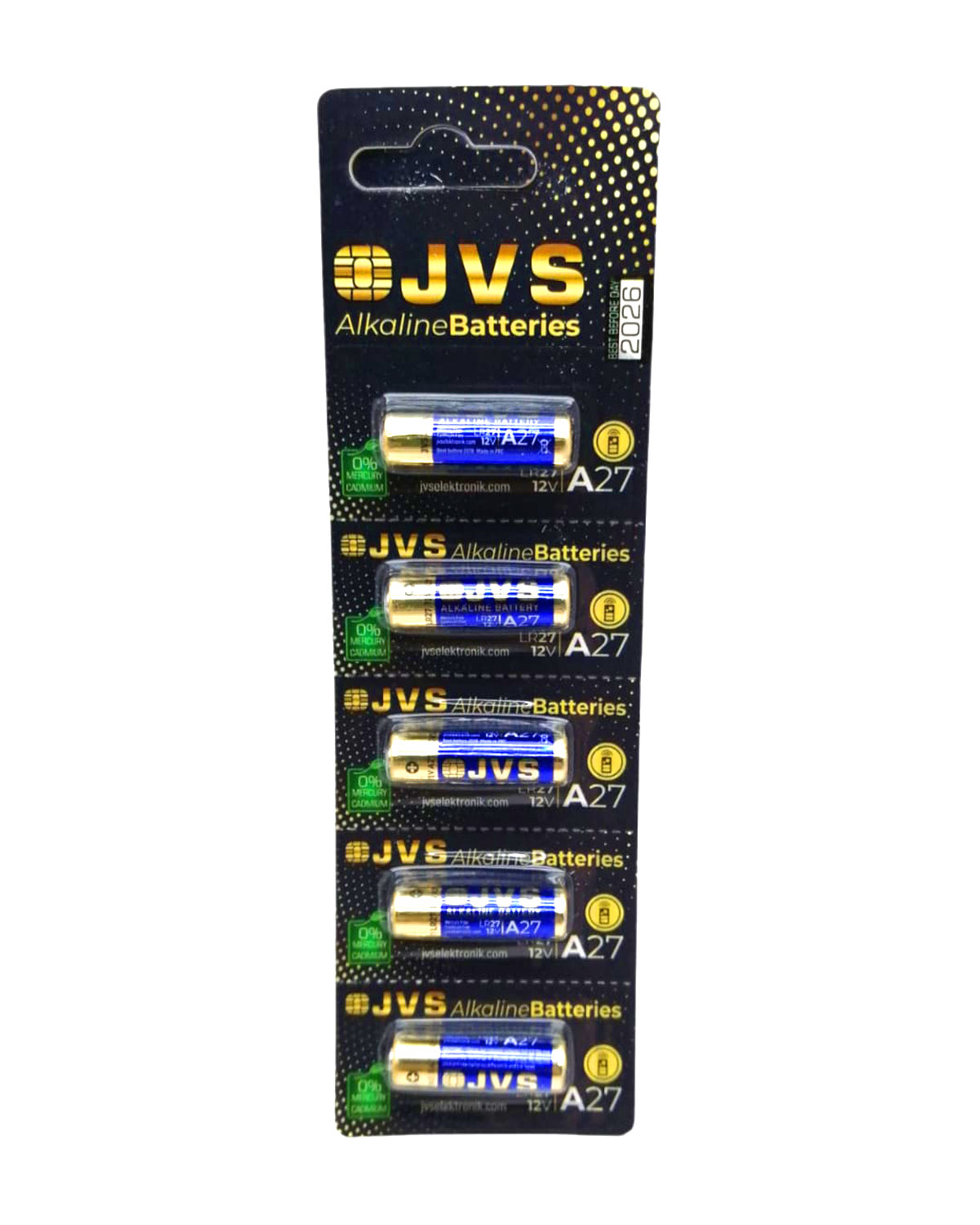 JVS A27 LR27 12V ARAÇ KUMANDA PİLİ 5Lİ KART (5271)