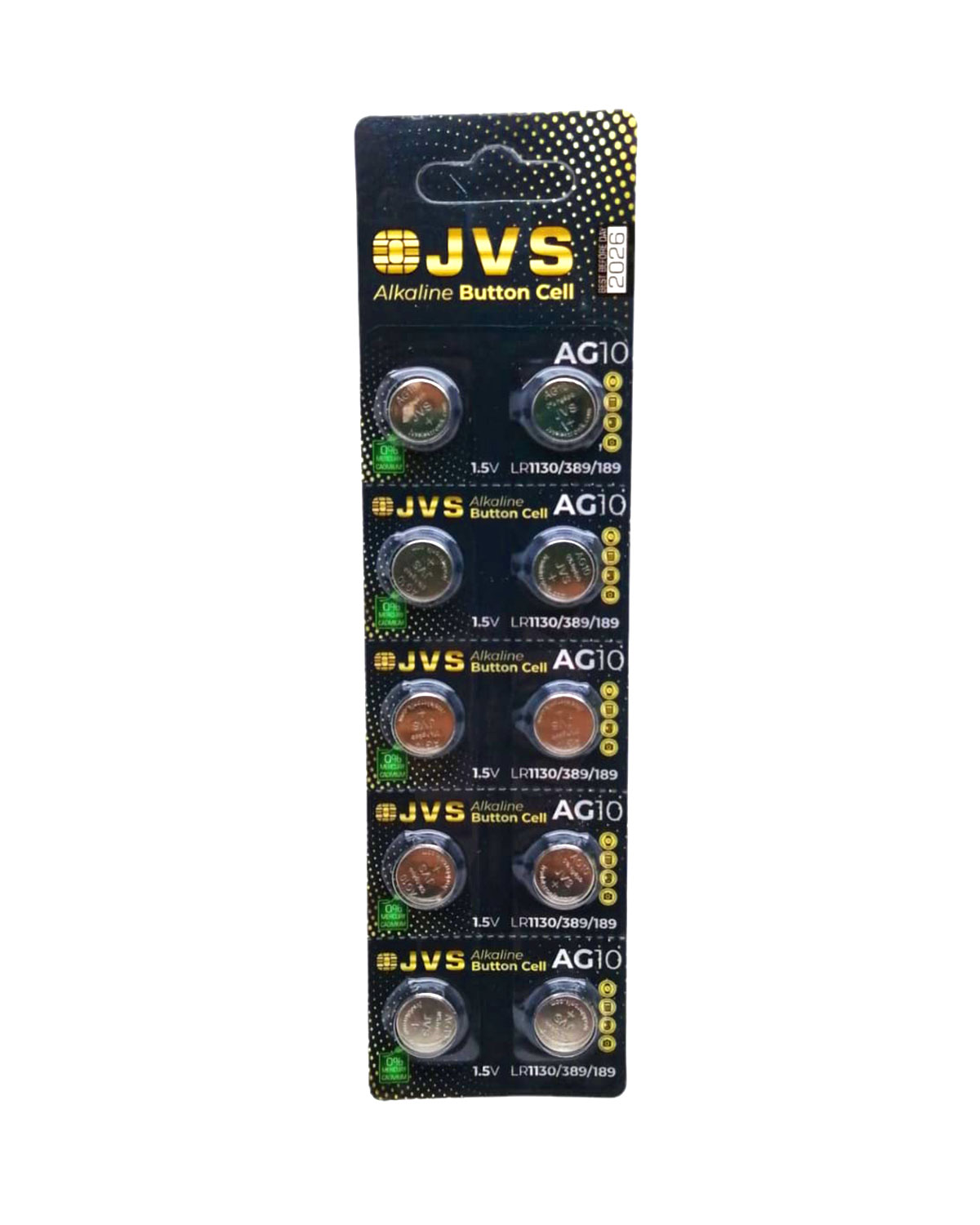JVS AG10 1.5V LR1130 SAAT PİLİ 10LU KART (5271)