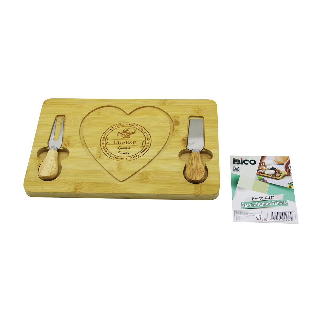 KALPLİ BIÇAK SAĞ-SOLAHŞAP BAMBU KAHVALTI PEYNİR SUNUM PANO2 BIÇAK=AHŞAP SAP19X29X1.5CM (5271)