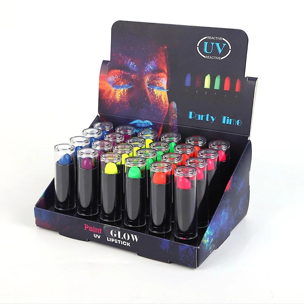 Karanlıkta Parlayan Yanan UV Neon Ruj Yüz Boyama 6 Adet 6 Renk (5271) Karanlıkta Parlayan Yanan UV Neon Ruj Yüz Boyama 6 Adet 6 Renk (5271)