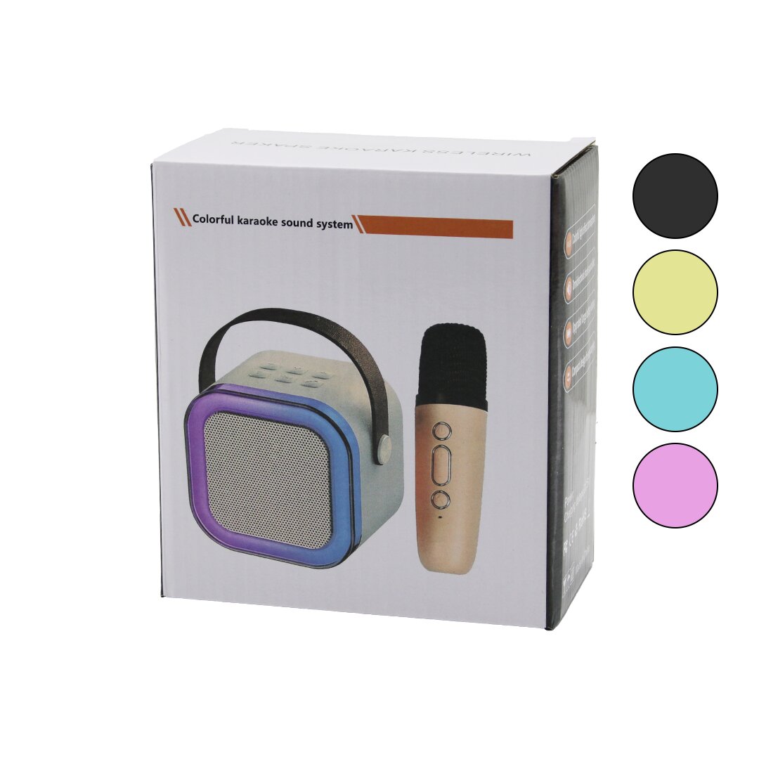 KARAOKE MİKROFONLU WİRELESS HOPARLÖR - SPEAKER IŞIKLI USB ŞARJLI DC 5V - TF - AUX K-12 (5271)