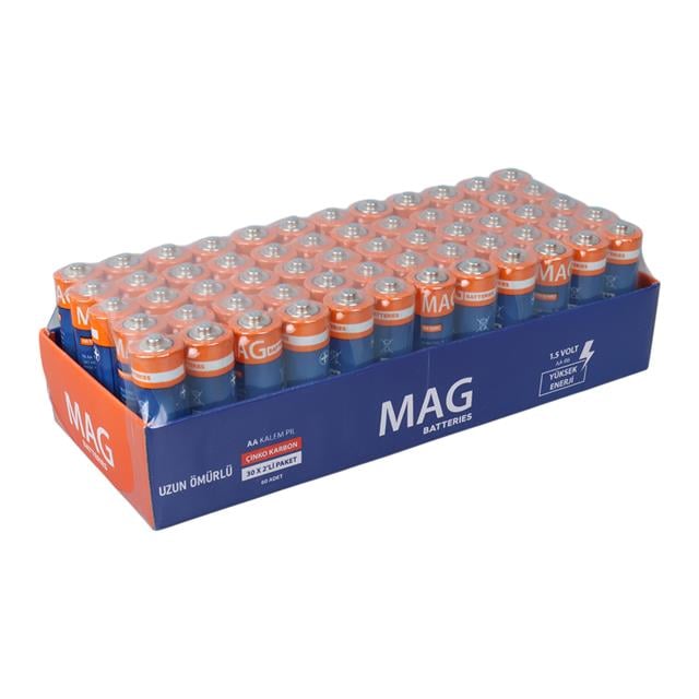 Karbon Çinko AA 60'lı Paket Kalem Pil (AA,R6 UM-3) (5271) Karbon Çinko AA 60'lı Paket Kalem Pil (AA,R6 UM-3) (5271)