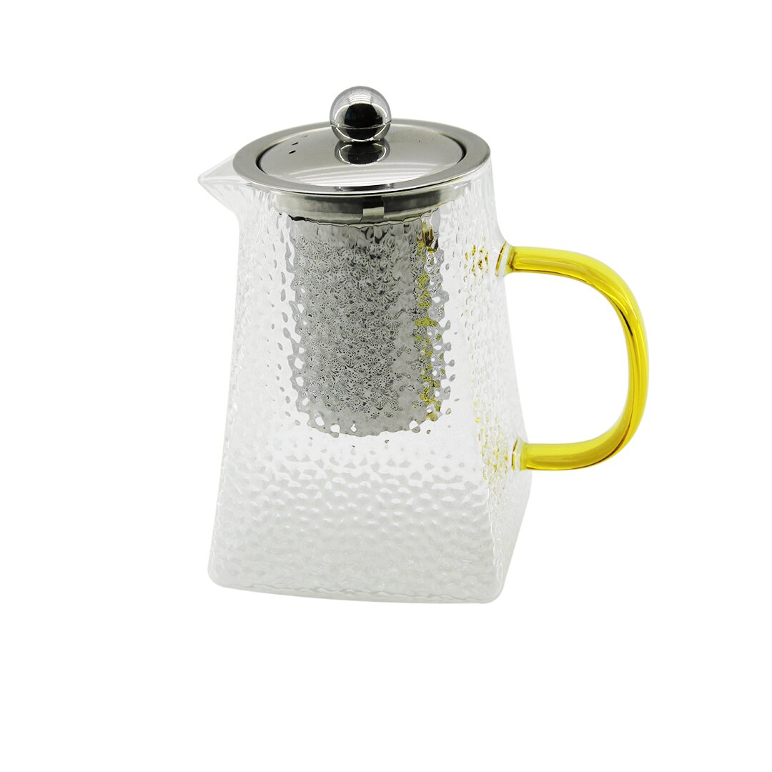 KARE KABARTMALI - BOROSİLİKAT  CAM DEMLİK 550ML (5271)