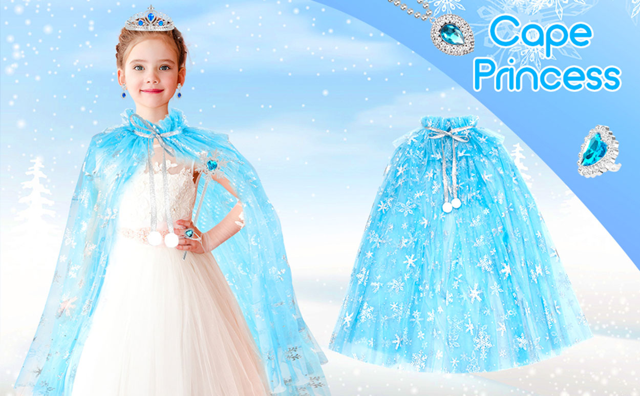Karlar Ülkesi Elsa Frozen Mavi Pelerin – 80 cm Kar Desenli Çocuk Pelerini ( Taç Hariç ) (5271) Karlar Ülkesi Elsa Frozen Mavi Pelerin – 80 cm Kar Desenli Çocuk Pelerini ( Taç Hariç ) (5271)