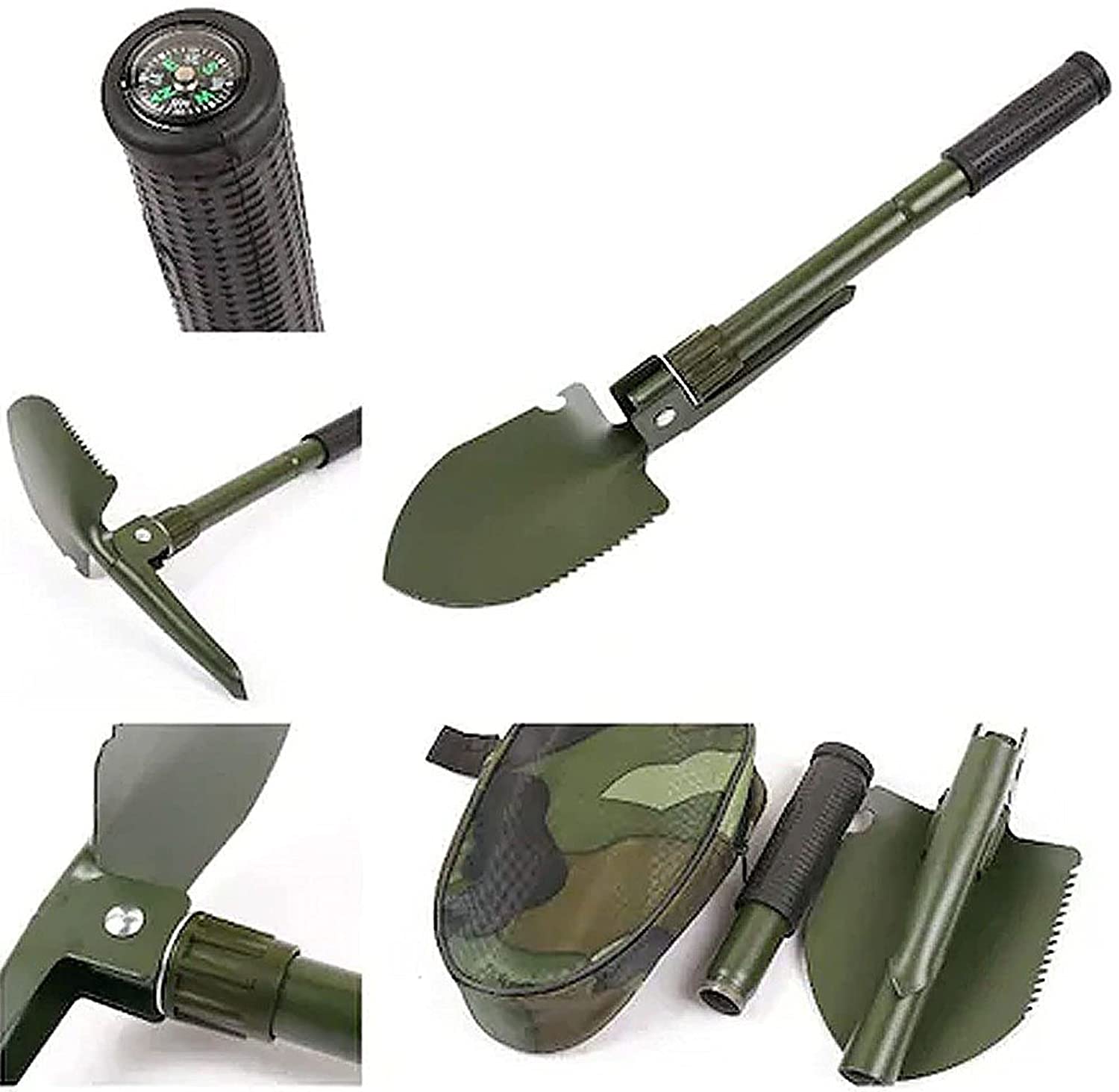 Katlanabilir Metal Kürek Seti Katlanır Kamp Küreği (5271)