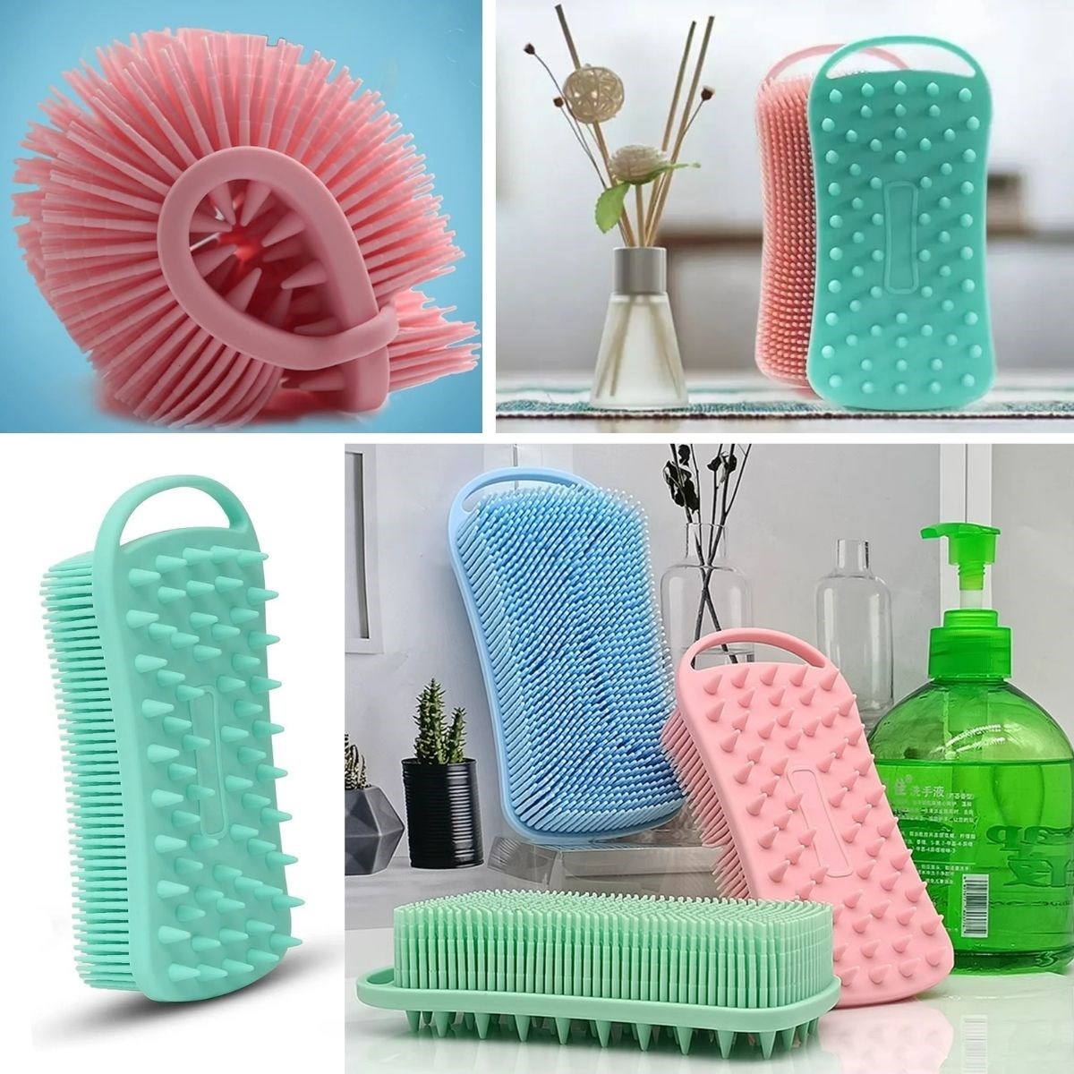 Kendiliğinden Askılı Peeling ve Masaj Etkili Silikon Banyo Vücut Fırçası (5271)