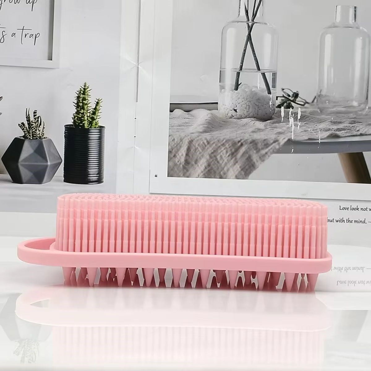 Kendiliğinden Askılı Peeling ve Masaj Etkili Silikon Banyo Vücut Fırçası (5271)