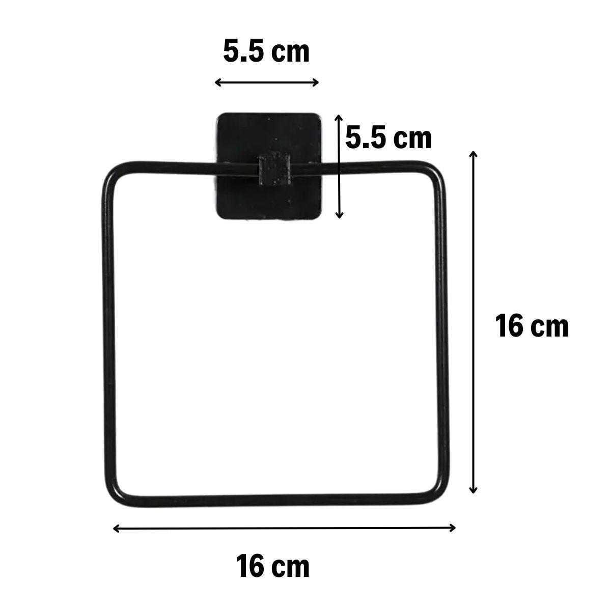 Kendiliğinden Yapışkanlı Siyah Paslanmaz Metal Kare Havluluk (5271) Kendiliğinden Yapışkanlı Siyah Paslanmaz Metal Kare Havluluk (5271)