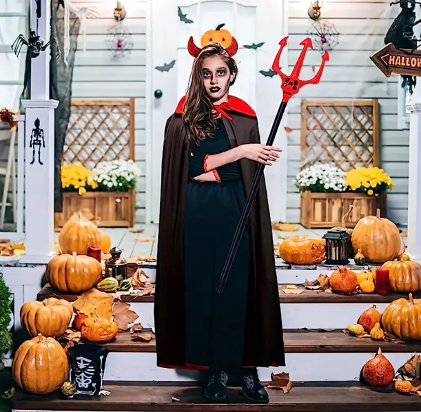 Kırmızı Renk Halloween Cadılar Bayramı Çatal 107 cm (5271) Kırmızı Renk Halloween Cadılar Bayramı Çatal 107 cm (5271)
