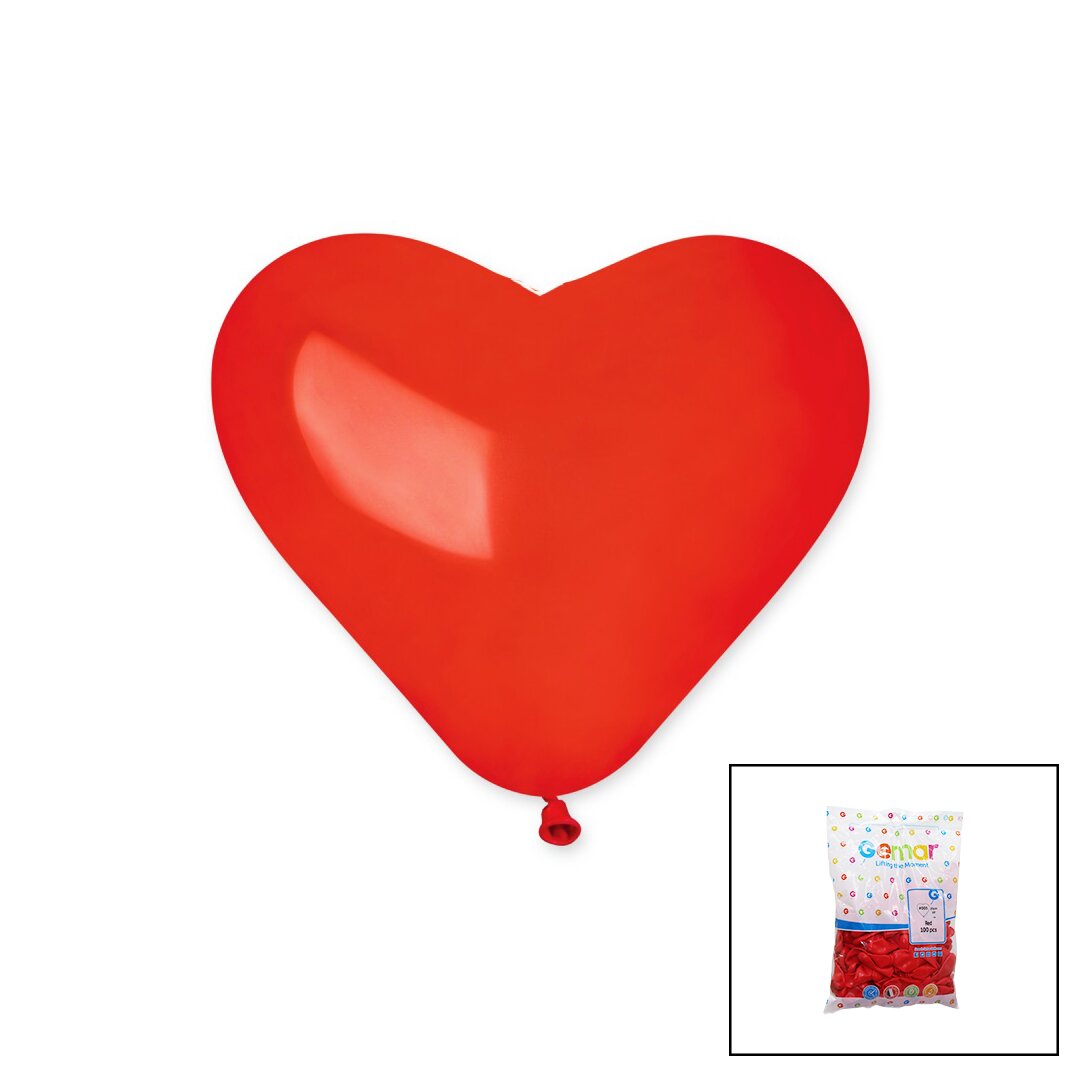 KIRMIZI KALP BALON 10 İNÇ - 25CM - 100PCS (5271)