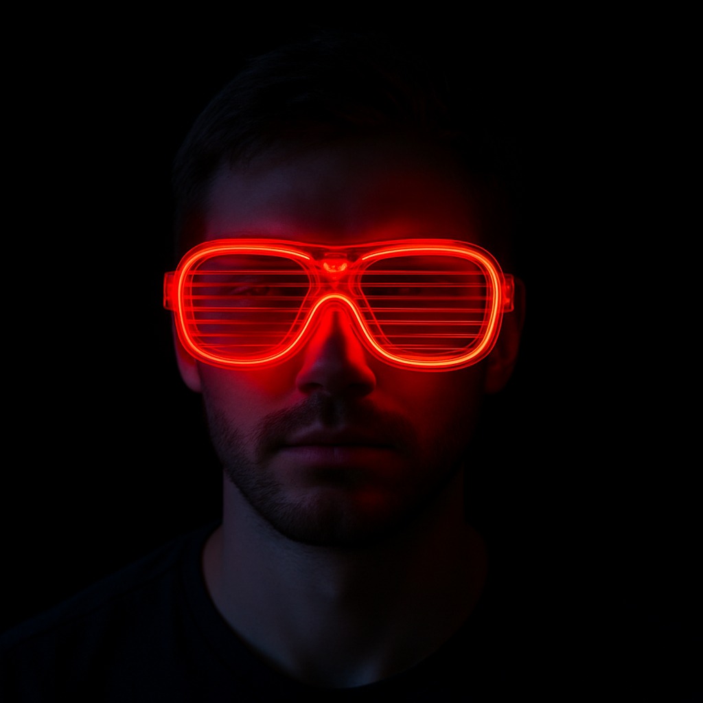 Kırmızı Led Işıklı Parti Gözlüğü - Neon Glow Şerit Gözlük 3 Modlu (5271) Kırmızı Led Işıklı Parti Gözlüğü - Neon Glow Şerit Gözlük 3 Modlu (5271)