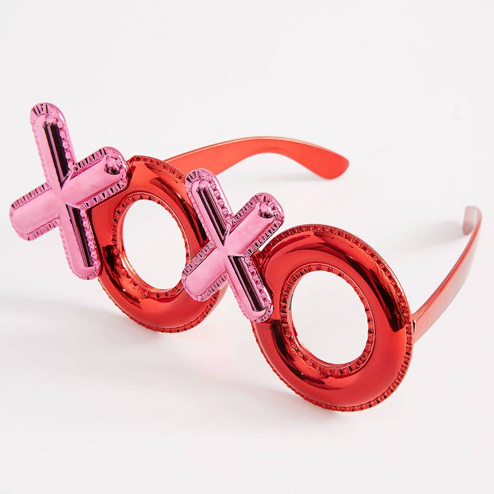 Kırmızı Renk Xoxo Yazılı Parti Gözlüğü 17x7 cm (5271)