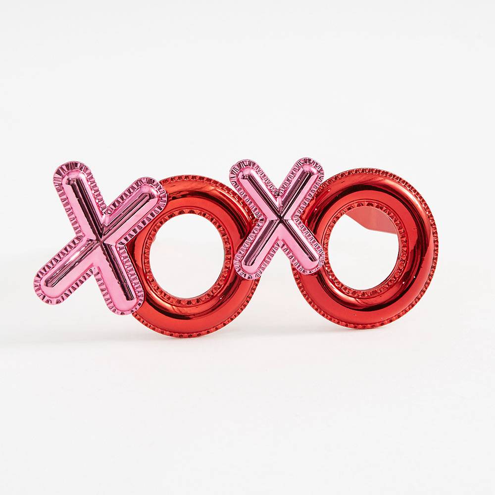 Kırmızı Renk Xoxo Yazılı Parti Gözlüğü 17x7 cm (5271)