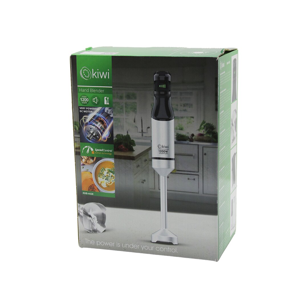 KİWİ KHB-4438 ÇUBUK EL BLENDER 1200W DEĞİŞKEN HIZ KONTROL DÜĞMESİ GÜÇLÜ DC MOTOR ÇELİK BIÇAK KROM KAPLAMA GÖVDE (5271)