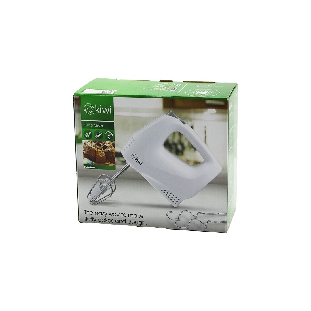 KİWİ KMX-3608 ELEKTRİKLİ EL MİKSERİ 2PCS METAL ÇIRPMA APARATI - 2PCS HAMUR KANCASI 5 KADEME HIZ ÇIRPICI ÇIKARTMA DÜĞMELİ (5271)
