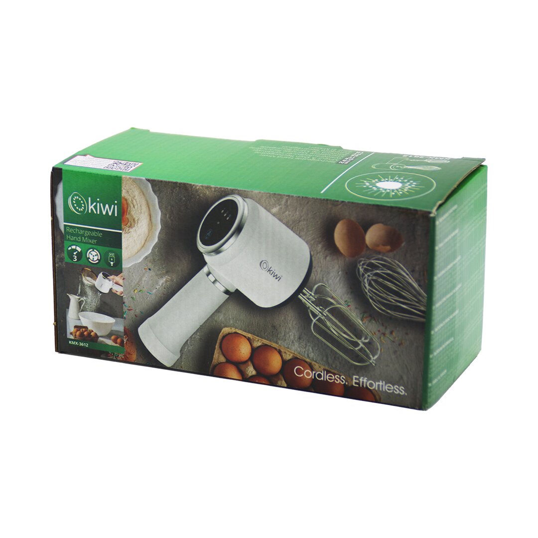 KİWİ KMX-3612 USB ŞARJLI MİKSER 2 X 2-MODEL ÇIRPICI = 4PCS 20W 3-KADEME HIZ=IŞIKLI GÖSTERGE Lİ-İON PİL:1500mAh (5271)
