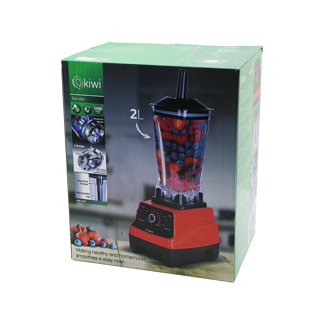KİWİ KSB-2251 PRO STANDLI BLENDER BUZ KIRICI ÇOK AMAÇLI BLENDER DOĞRAYICI 1500W6 BIÇAKHAZNE=2LT 9 KADEME HIZ (5271)