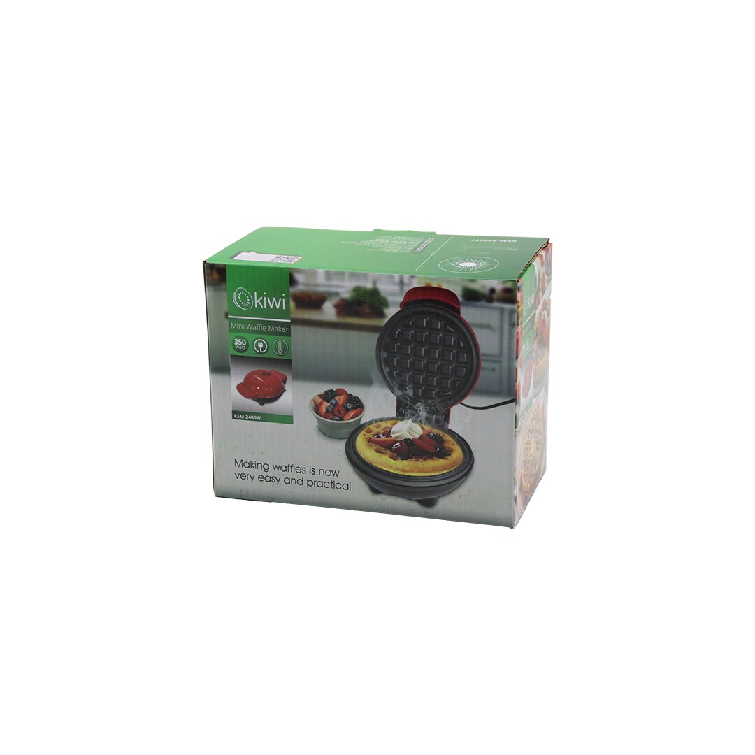 KİWİ KSM-2400W MİNİ WAFFLE MAKİNESİ 350W ÇAP:12CM OTOMATİK TERMOSTAT YAPIŞMAZ PLAKAGÜÇ GÖSTERGE IŞIK (5271)