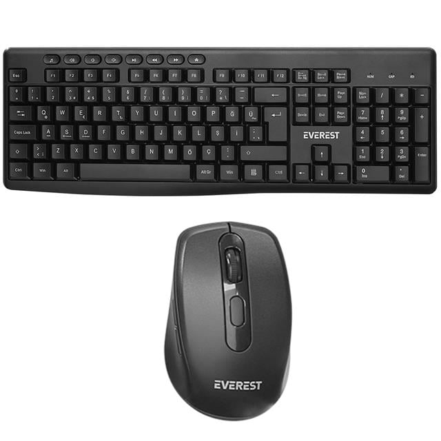 KM-719 Siyah 2in1 Kablosuz Q Multimedia Klavye + Mouse Set (5271)