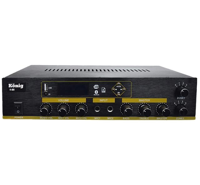 König K-90 2 Zonlu 100 Watt Usb-Bluetooth-2 Bölgeli 2 Mik. Giriş Trafolu Anfi (5271)