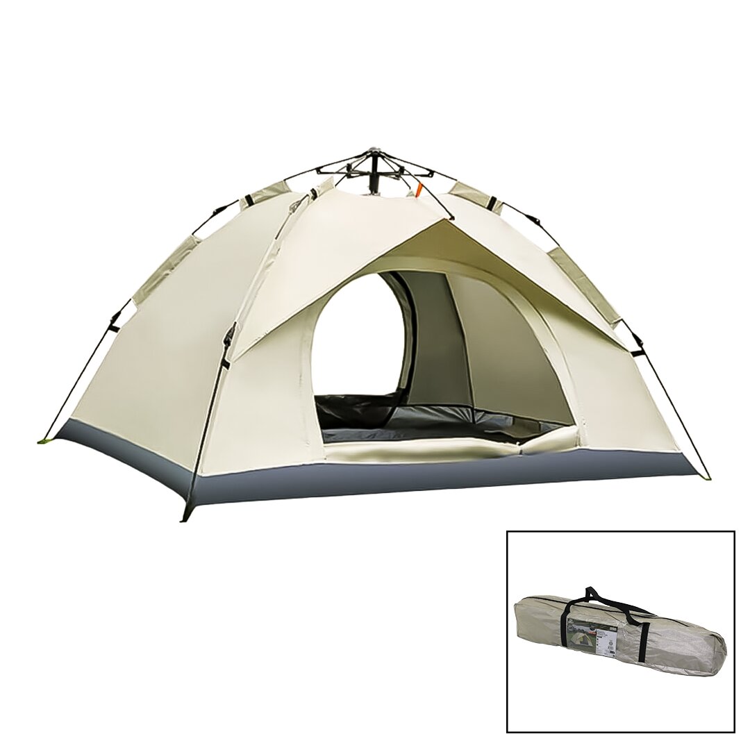 KREM - ÇİFT ASTARLI OTOMATİK KAMP ÇADIR 200X200X135CM AC-6635 (5271)
