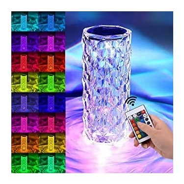 Kristal Elmas Masa Lambası 16 Renk USB Şarjlı Dokunmatik (5271)