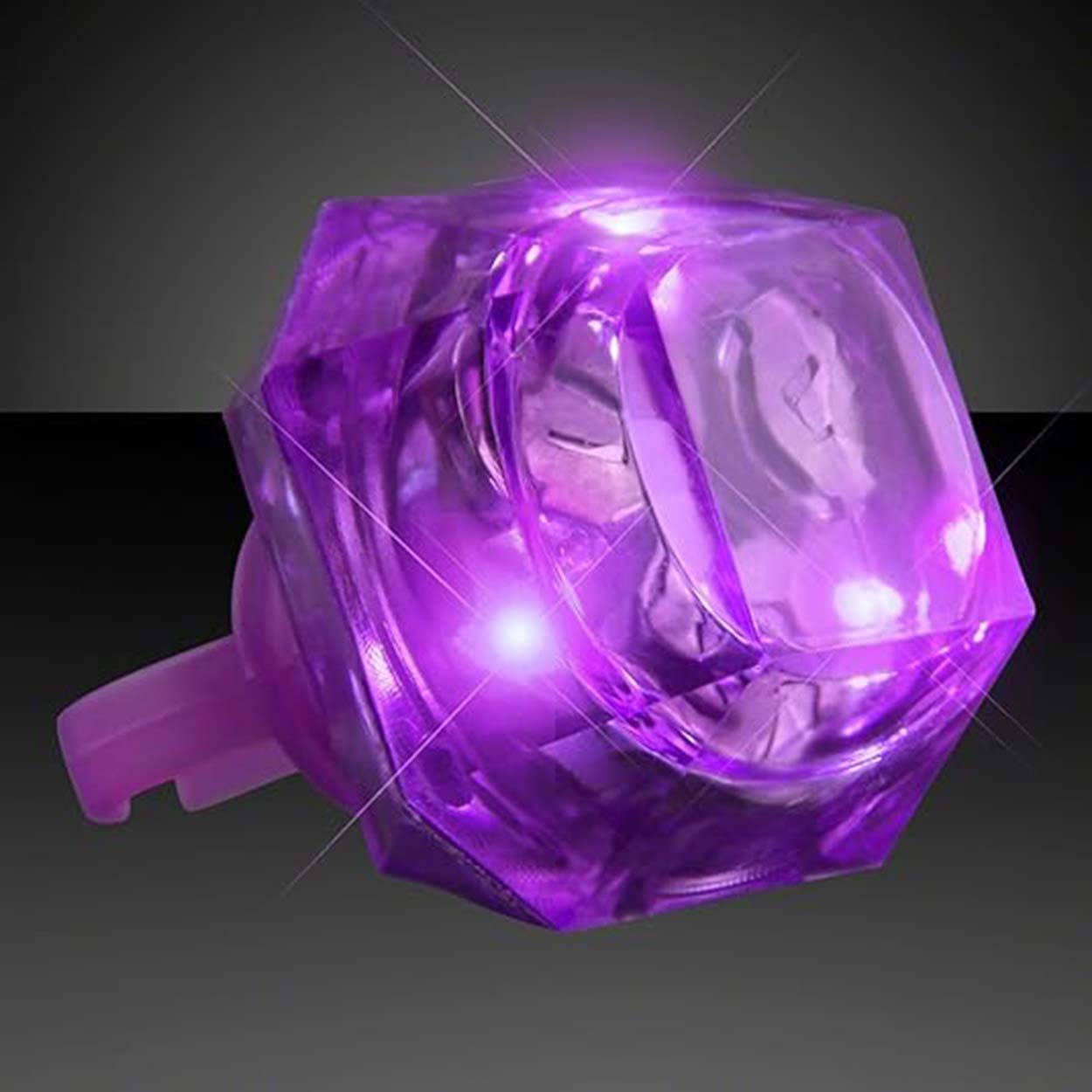 Kristal Tasarımlı Led Glow Işıklı 3 Modlu Mor Yüzük 3.5 x 5 cm (5271)