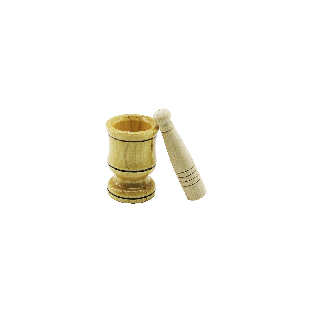 KÜÇÜK BOY  AHŞAP HAVAN SARIMSAK DÖVECEK Ç: 6CM--D: 4CM--Y: 8.8CM FİLELİ AMBALAJ (5271)