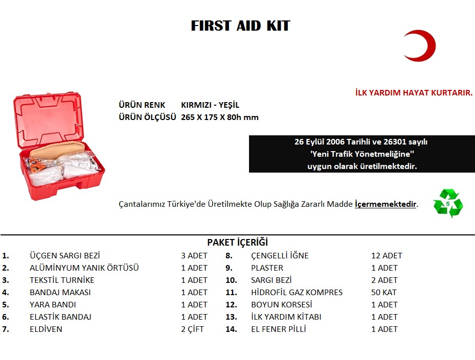 Küçük İlk Yardım Seti First Aid Kit (5271)
