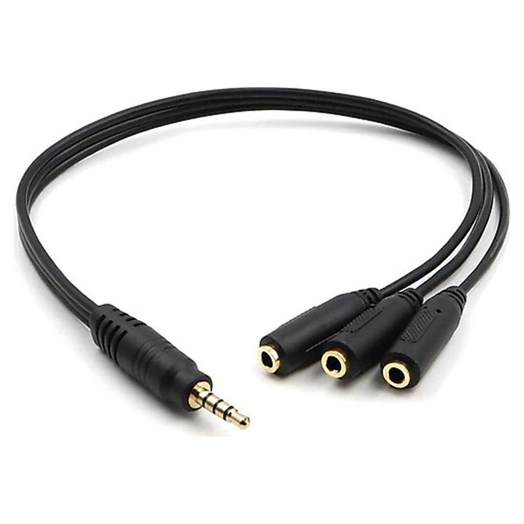 KULAKLIK ÇOKLAYICI 3.5 MM ERKEK X 1 / 3 STEREO DİŞİ X 3  - 30 CM Y KABLO (5271)