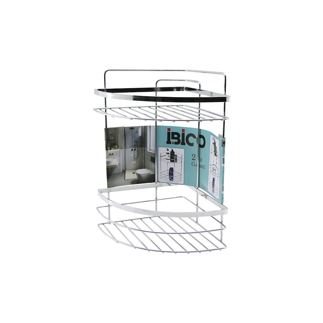 LAMALI   2 KATLI - ÜÇGEN   KROM   METAL  BANYO KÖŞELİK - DUŞKABİN RAF (5271)