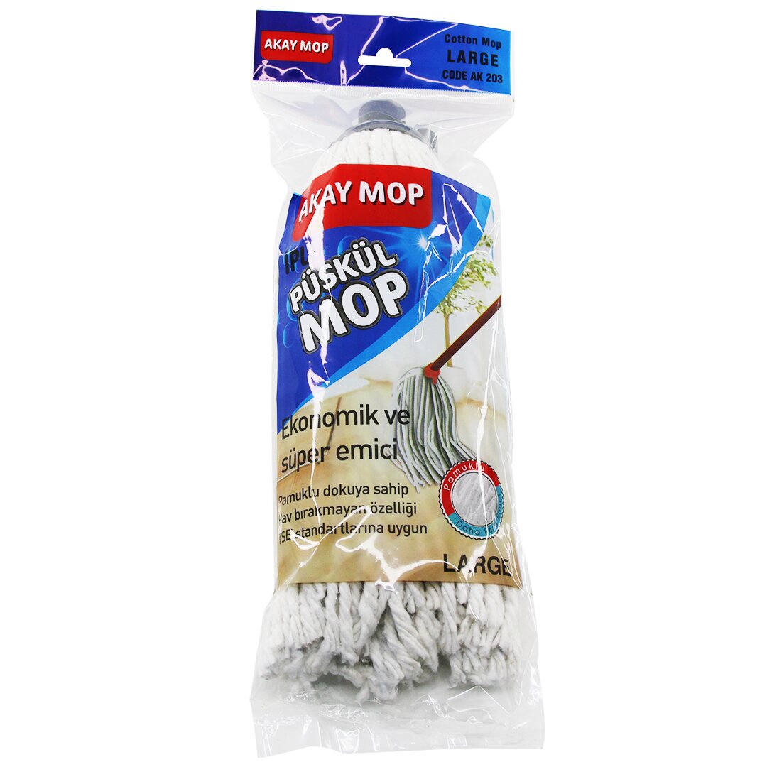 LARGE ÖRGÜLÜ İPLİ  PÜSKÜL PAMUK MOP (5271)