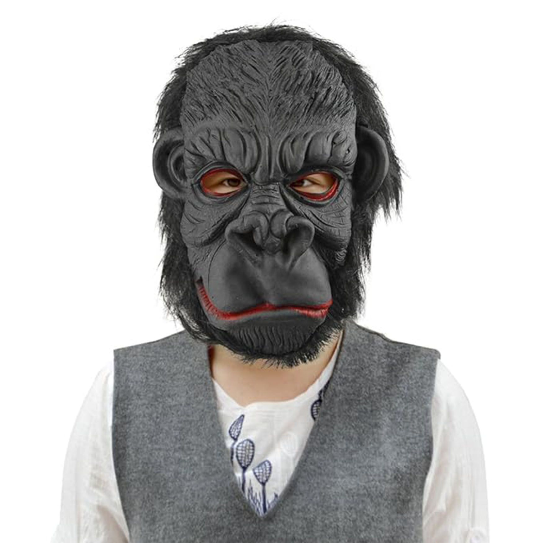Lateks Goril Maskesi Maymun Maskesi Et Maskesi Orangutan Siyah Saçlı 3 No (5271)