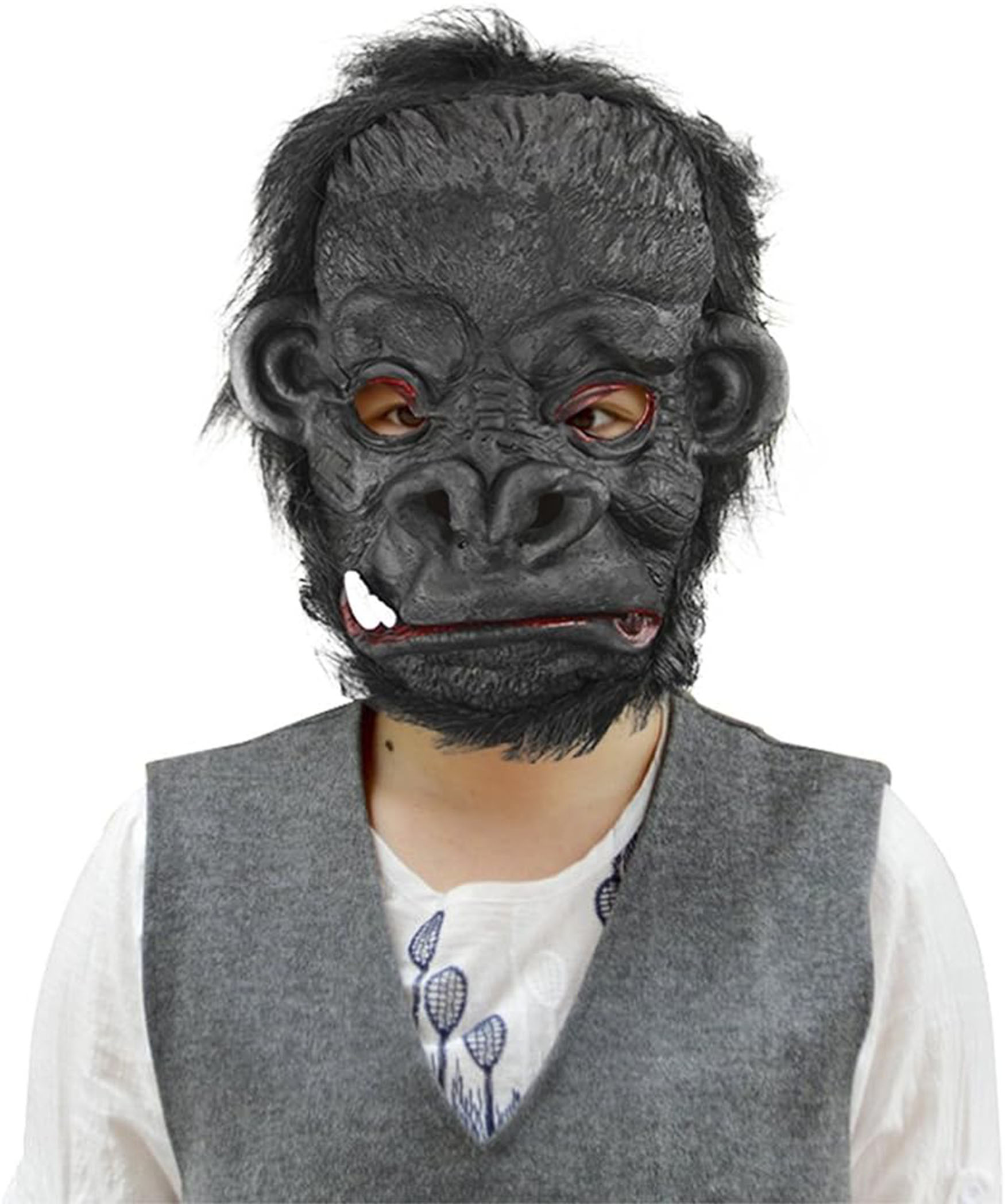 Lateks Goril Maskesi Maymun Maskesi Et Maskesi Orangutan Siyah Saçlı 4 No (5271)