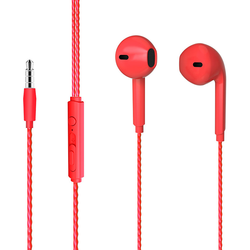 LECOO EH104R 3.5MM JACKLI KABLOLU KULAK İÇİ MİKROFONLU KIRMIZI KULAKLIK (5271)