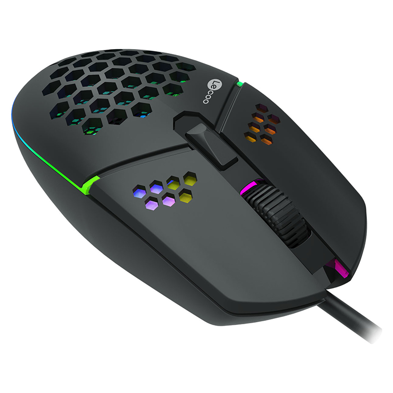 LECOO MS105 3200 DPI 6 TUŞLU KABLOLU RGB LED AYDINLATMALI GAMING MOUSE (5271)