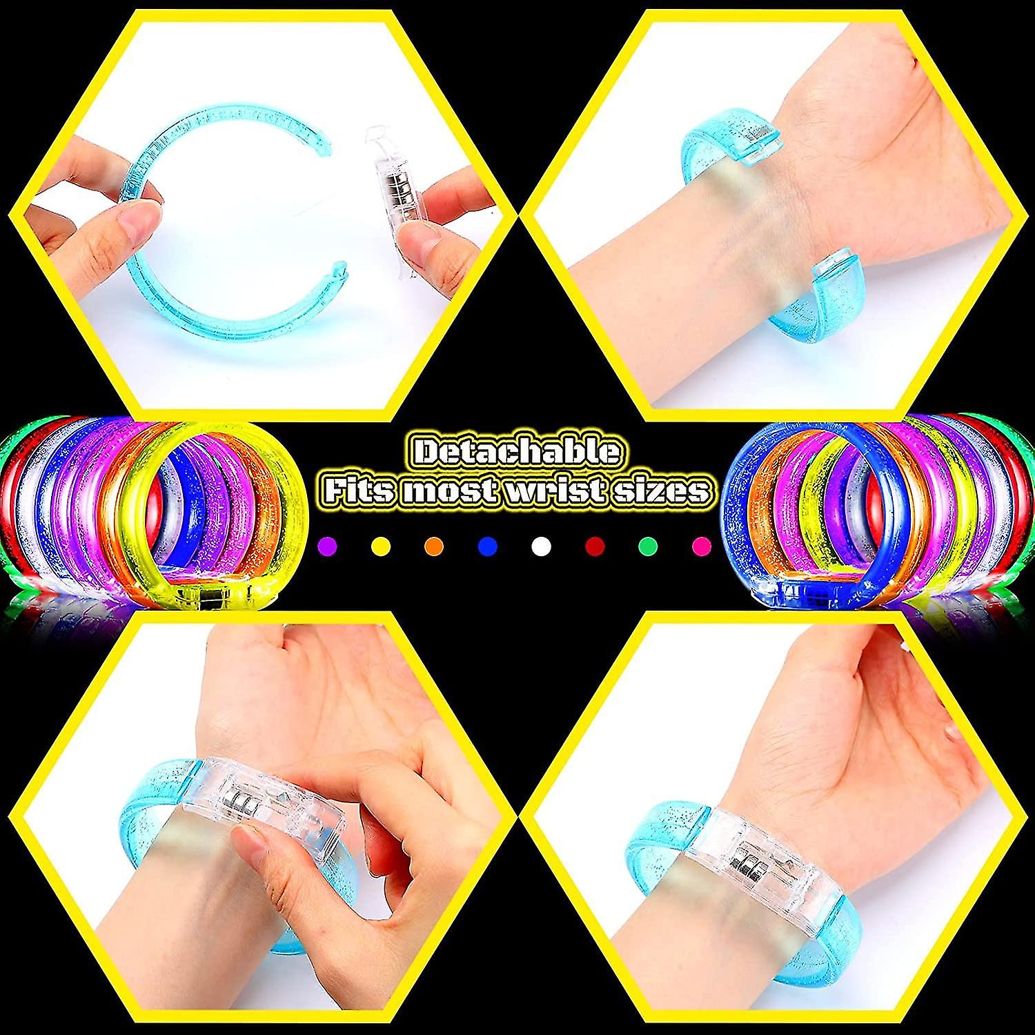 Led Işıklı Pilli Işıklı Rengarenk Kalın Bileklik Işıklı Bilezik Karışık Renk 1 Adet (5271) Led Işıklı Pilli Işıklı Rengarenk Kalın Bileklik Işıklı Bilezik Karışık Renk 1 Adet (5271)