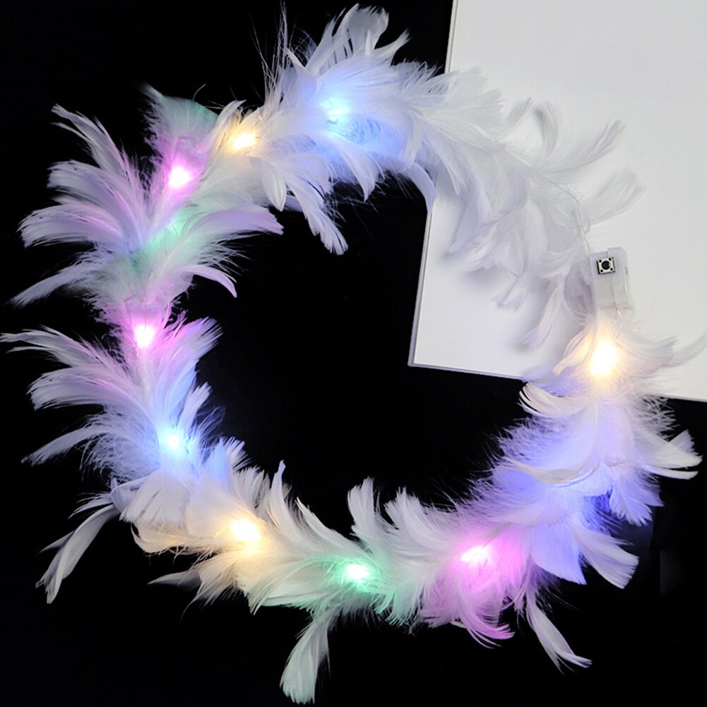 Led Işıklı Rengarenk Yanan 3 Fonksiyonlu Otrişli Parti Tacı Beyaz Renk 12x12 cm (5271)