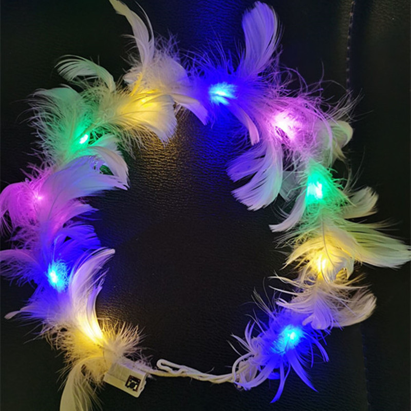 Led Işıklı Rengarenk Yanan 3 Fonksiyonlu Otrişli Parti Tacı Renkli 12x12 cm (5271)
