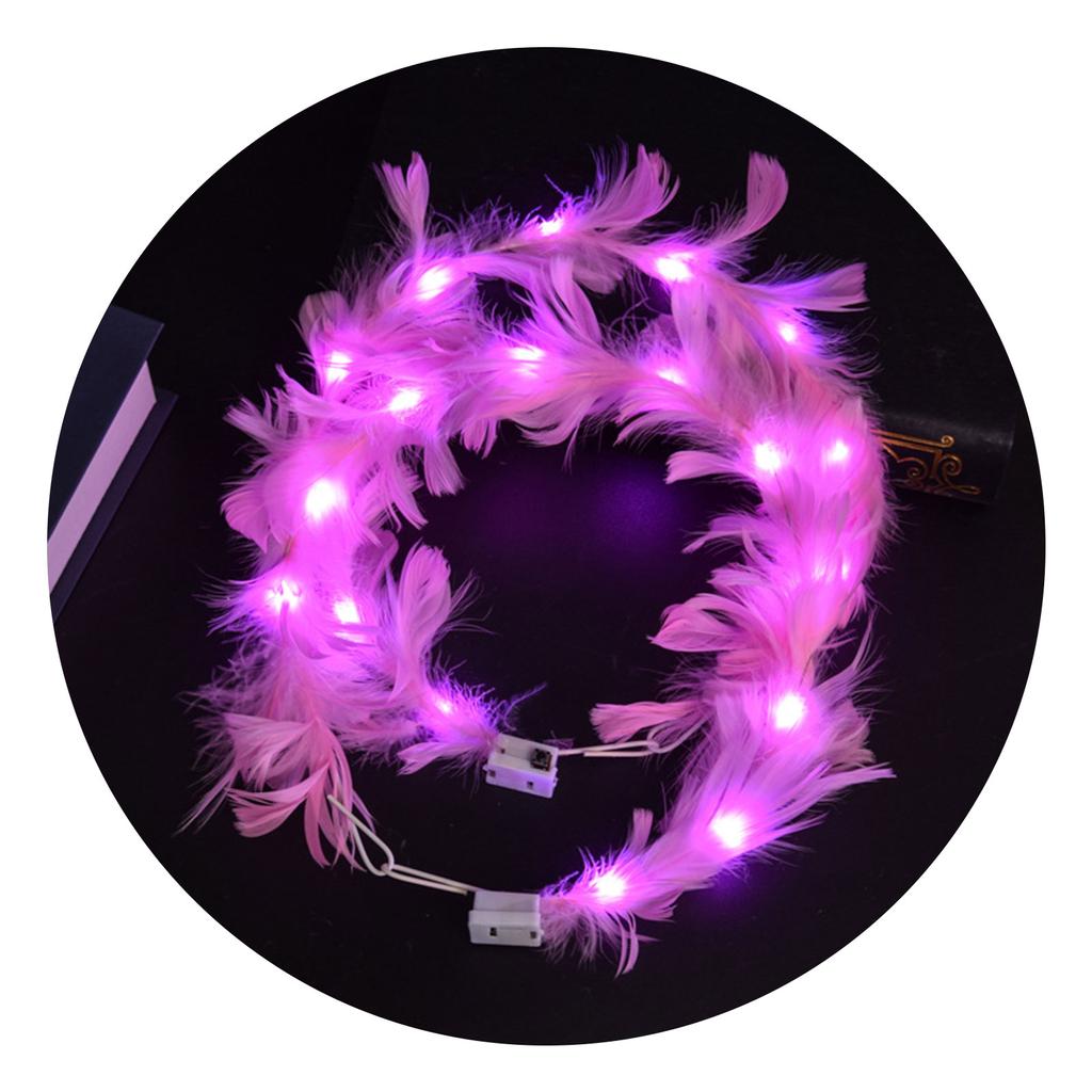 Led Işıklı Rengarenk Yanan 3 Fonksiyonlu Otrişli Parti Tacı Pembe Renk 12x12 cm (5271)