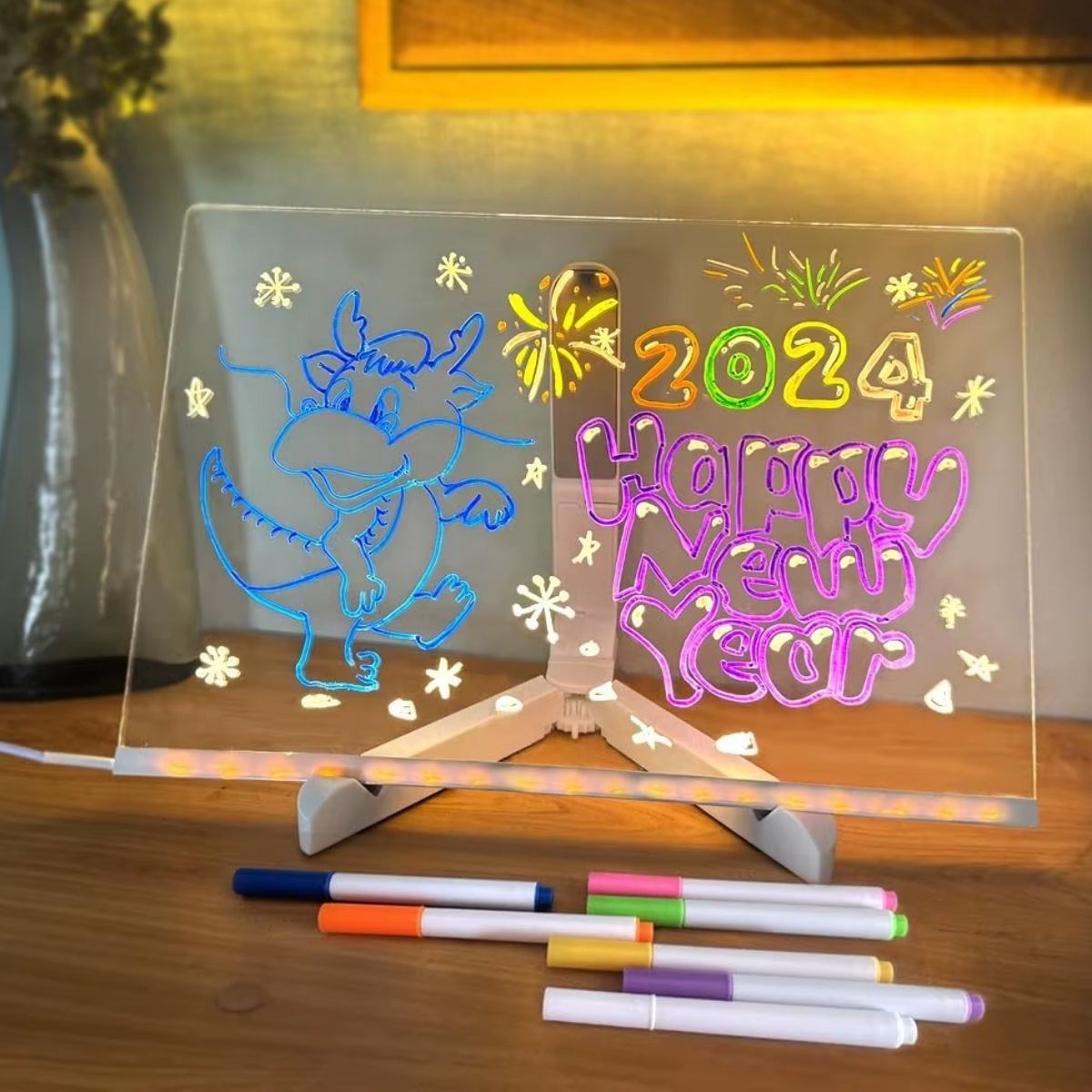 LED Işıklı Kendiliğinden Renkli Fosforlu Kalemli Dikdörtgen Yazı Panosu 20x30 cm (5271) LED Işıklı Kendiliğinden Renkli Fosforlu Kalemli Dikdörtgen Yazı Panosu 20x30 cm (5271)