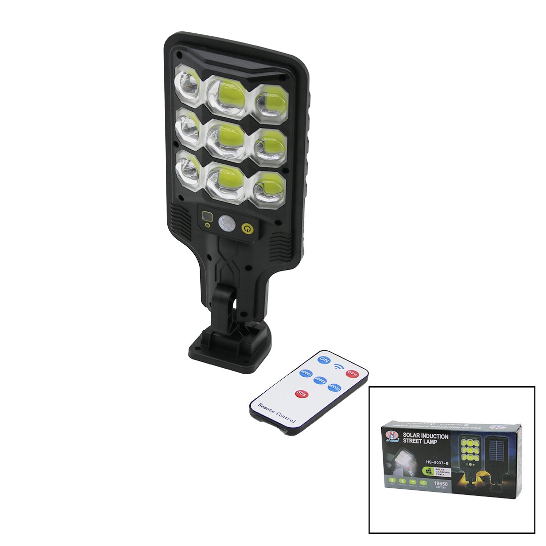 LED SOLAR - KUMANDALI SENSÖRLÜ BAHÇE KAMP LAMBASI 18650 - 1200mA HS-8037-B 9 (5271)