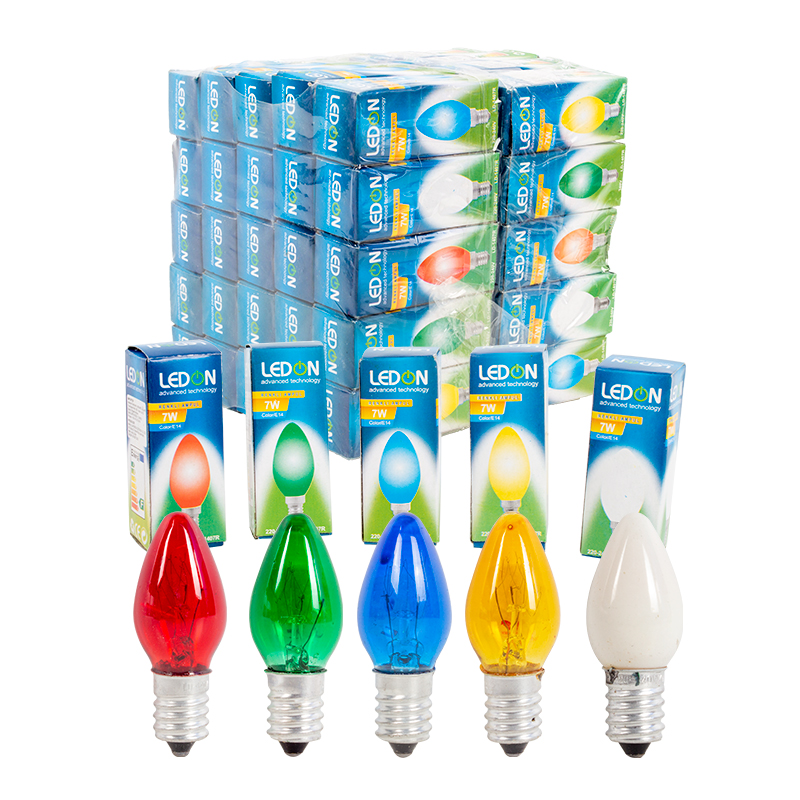 LEDON LD-1407R PARFÜM AMPUL RENKLİ 7W TEK E14 DUY (50LİK KUTU) (5271)